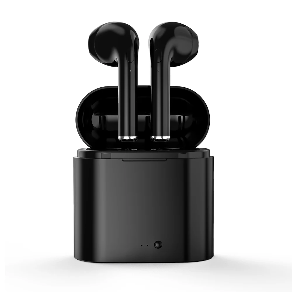 I7s TWS беспроводные наушники 3D Bluetooth наушники с микрофоном стерео наушники для андроида для Iphone Xiaomi Мини с зарядной коробкой Спорт - Цвет: black