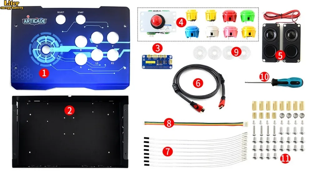 Arcade C 1P набор аксессуаров аркадная консоль Строительный для Raspberry Pi 1 плеер