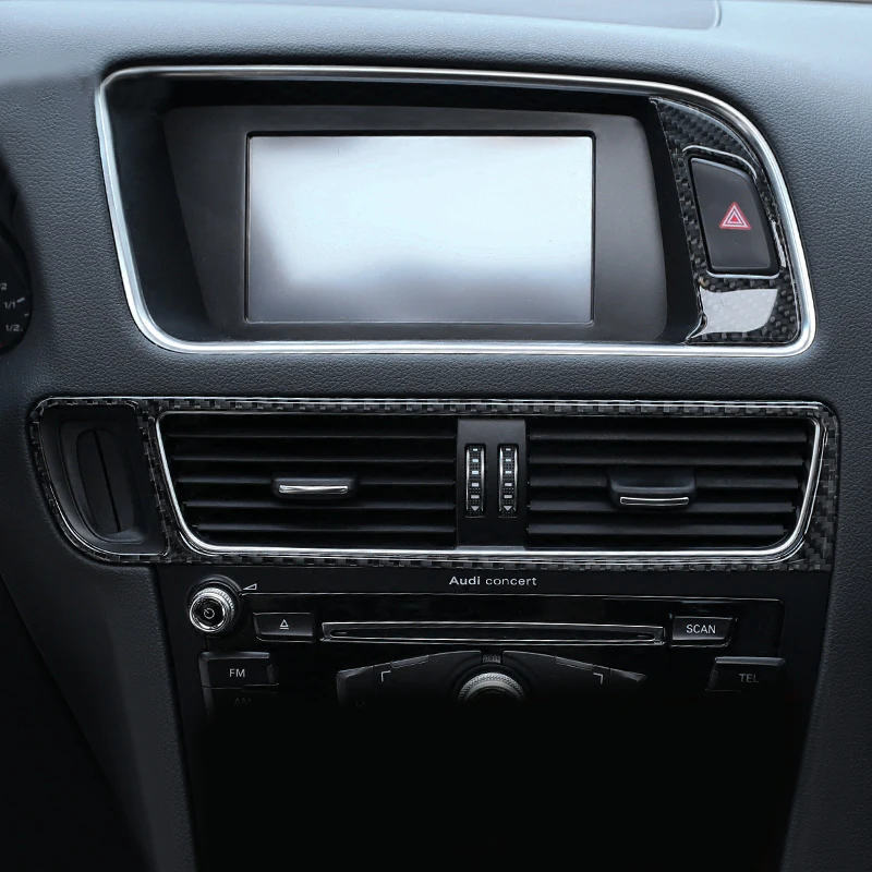 

100% Carbon Fiber Center Air Outlet Vent Frame Cover Trim For Audi Q5 2009-2017