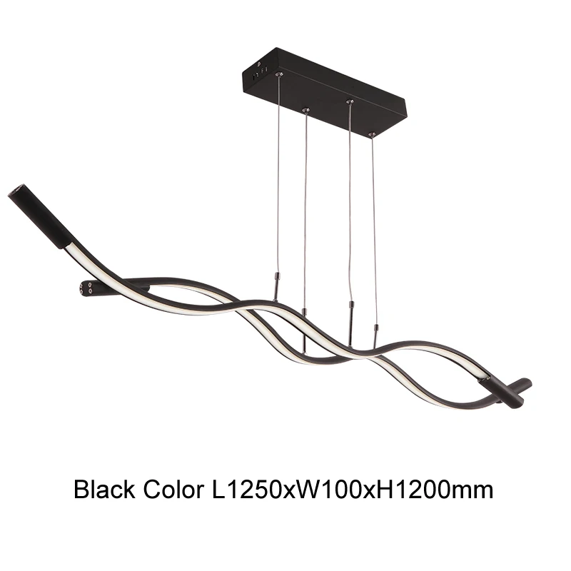 Black 125x10cm Современный светодиодный подвесной светильник для Кухня бар 110V 220V светильник Suspendor Avize блеск современный подвесной светильник для офиса Кофе магазинов - Цвет корпуса: Black 125x10cm