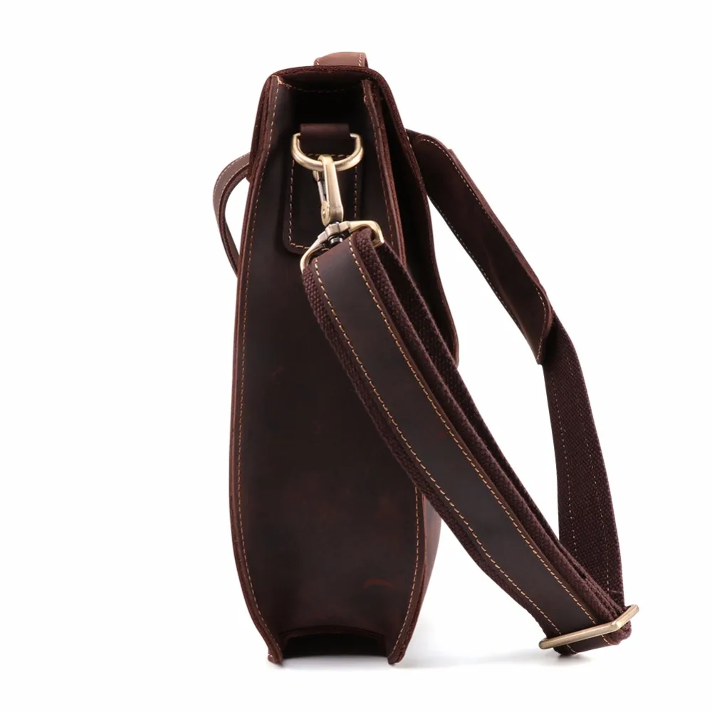 Мужской портфель Crazy Horse из натуральной кожи винтажные сумки на плечо для