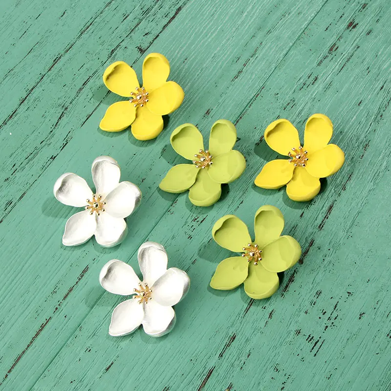 Женские серьги-гвоздики в виде цветка JJFOUCS милые элегантные модные свадебные