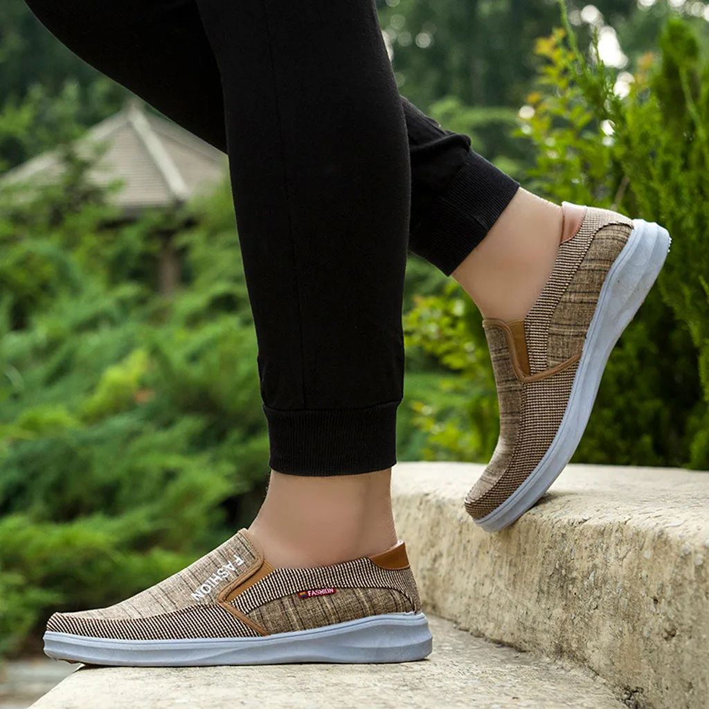 Мужские парусиновые туфли YOUYEDIAN модные Повседневные слипоны для улицы дышащие