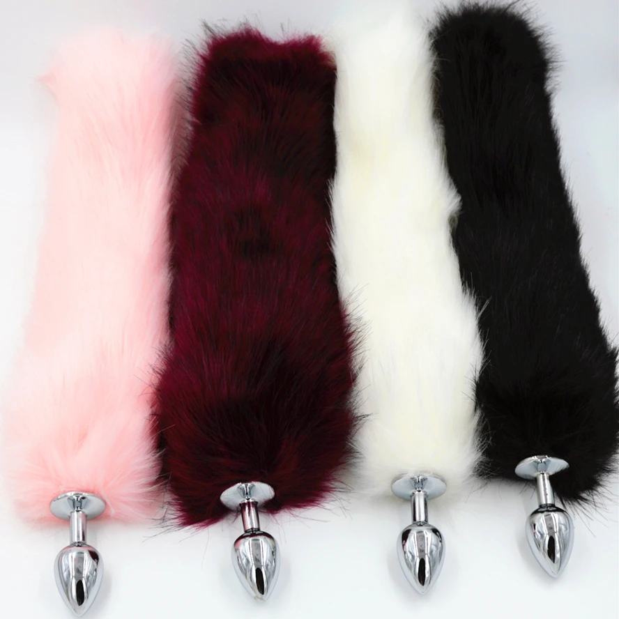 Artificial plush Fox Tail Butt Anal plug 40cm long Metal Sex Toys cosplay | Красота и здоровье