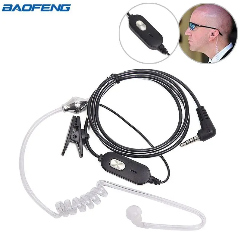 

Baofeng BF-T1 PTT Mic Air Акустическая трубка Гарнитура для Baofeng BFT1 BF-T8 UV-3R Plus Walkie Talkie двухстороннее радио