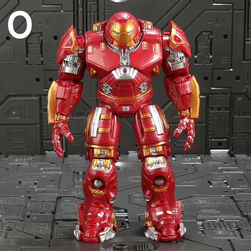 O Iron Man Супер герой фигурка 18 см Мститель Тор Капитан Америка Железный человек Халк Росомаха человек паук ПВХ фигурка игрушка - Цвет: O Iron Man