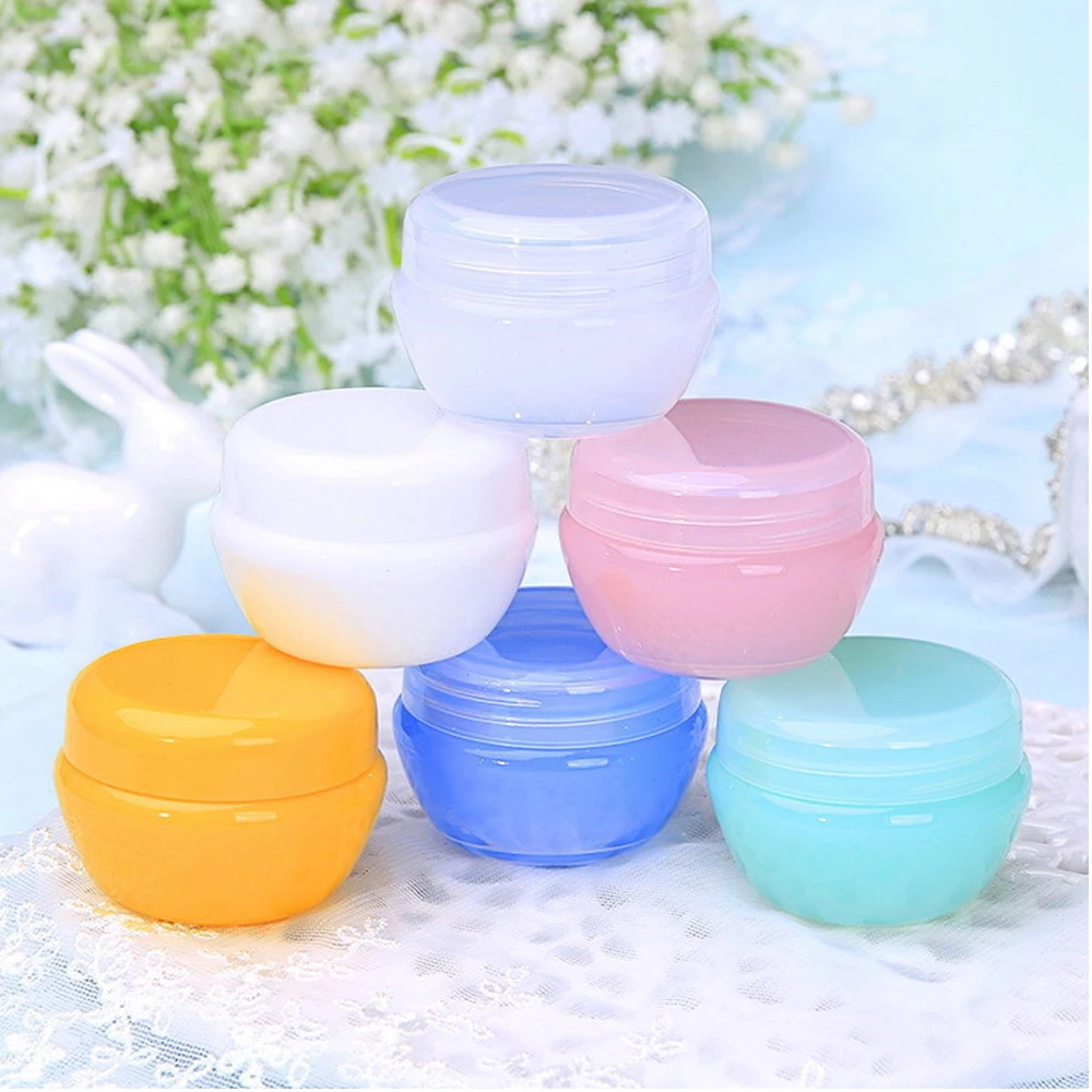 

50Pcs 20g/0.7oz Plastic Empty Makeup Jars Pot Sample bottle Travel Face Cream Balm Lotion Cosmetic Container w/ Inner Lid Color