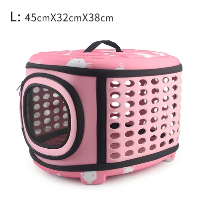 pink 45x32x38cm L Сумка-переноска для собак с рисунком кошки, переносная сумка для кошек, складная сумка для путешествий, сумка для переноски щенков, сумки для домашних животных на плечо - Цвет: pink 45x32x38cm L