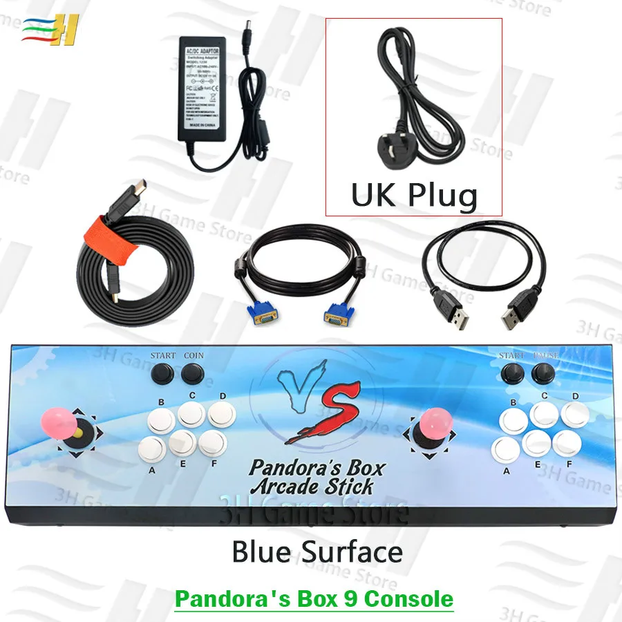 PB9 Blue UK Pandora Box 9 1500 В 1 железная консоль Встроенная в 1500 аркадная игра HDMI VGA выход HD 720P пользовательские кнопки особенности аркадная машина - Цвет: PB9 Blue UK