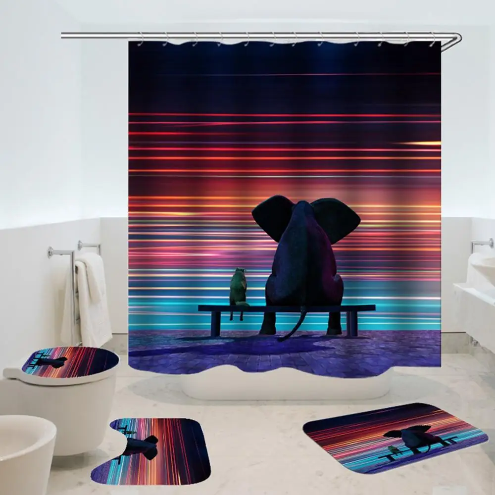 Dafield душ Шторы и коврик для ванной комнаты Набор контур коврики туалета с
