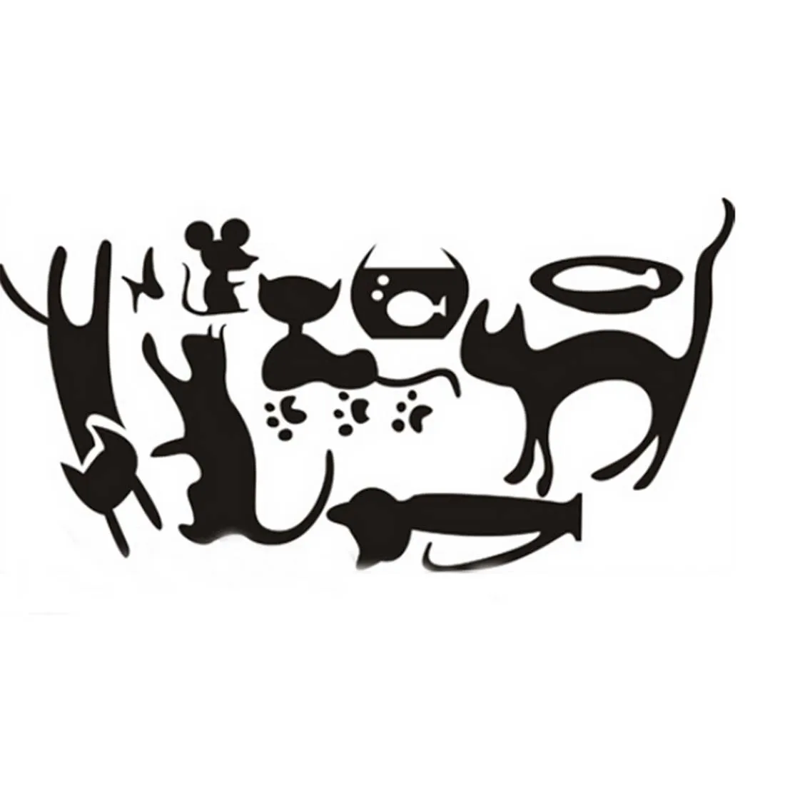 1 Компл. 5 шт. Съемный Милый Прекрасный Черный Кот Переключатель Стикер Стены