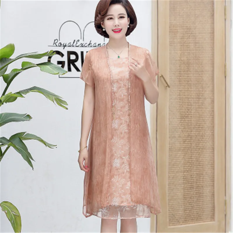 Женское шифоновое платье с цветочным принтом Элегантное летнее из двух