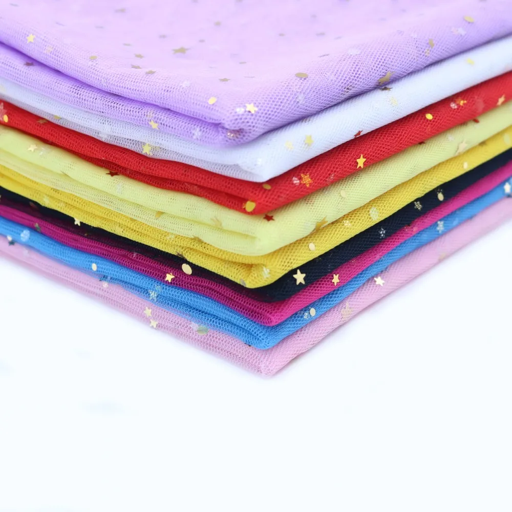 Мода 150 см* 100 см в горошек звезды бронзированный тюль ролл для DIY рулон ткани свадебные украшения своими руками ремесел праздничный вечерние поставки