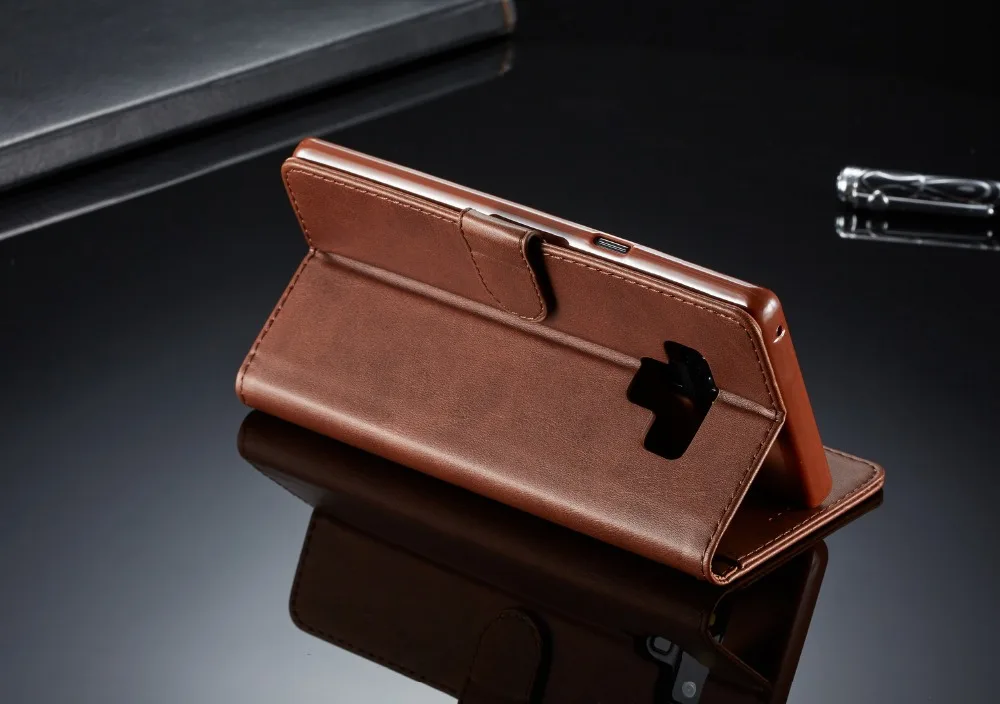 Роскошный кожаный чехол книжка для телефона Samsung Galaxy Note 9 с магнитной подставкой 8