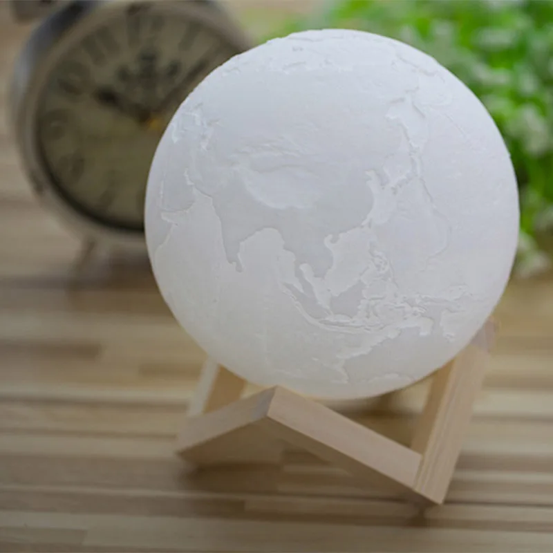 Земли ночник светодиодный 3D принт 3 цвета изменить s датчик движения домашнего