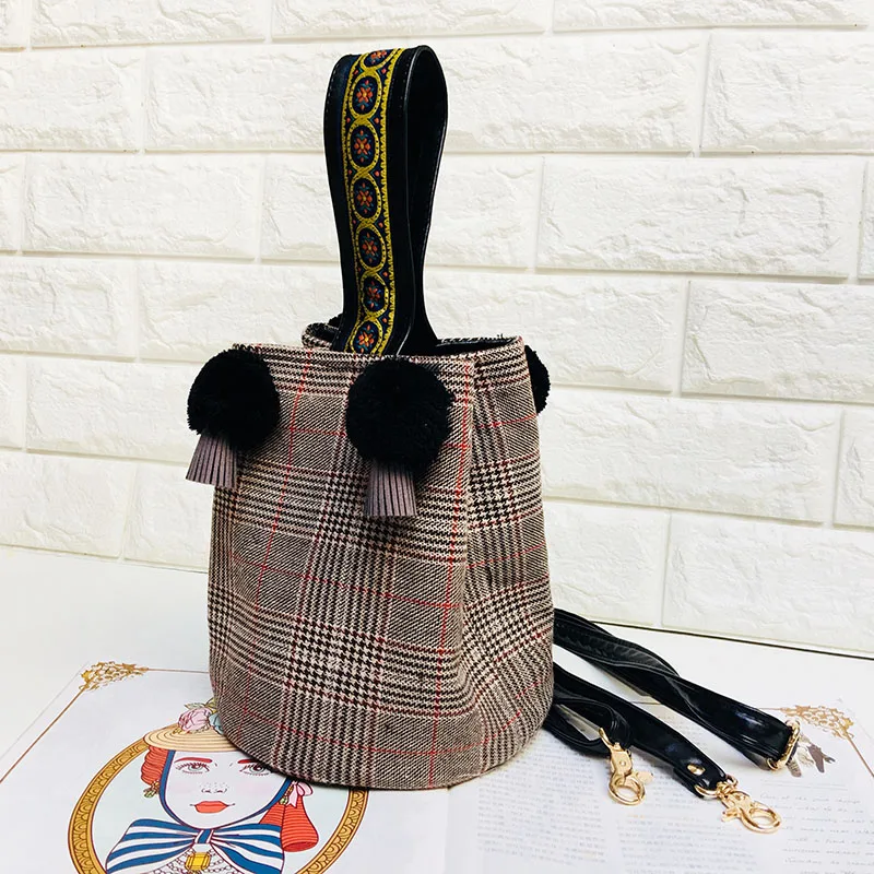 WOONAM Новая женская модная чистая ручная работа многоцветная твидовая мини сумка