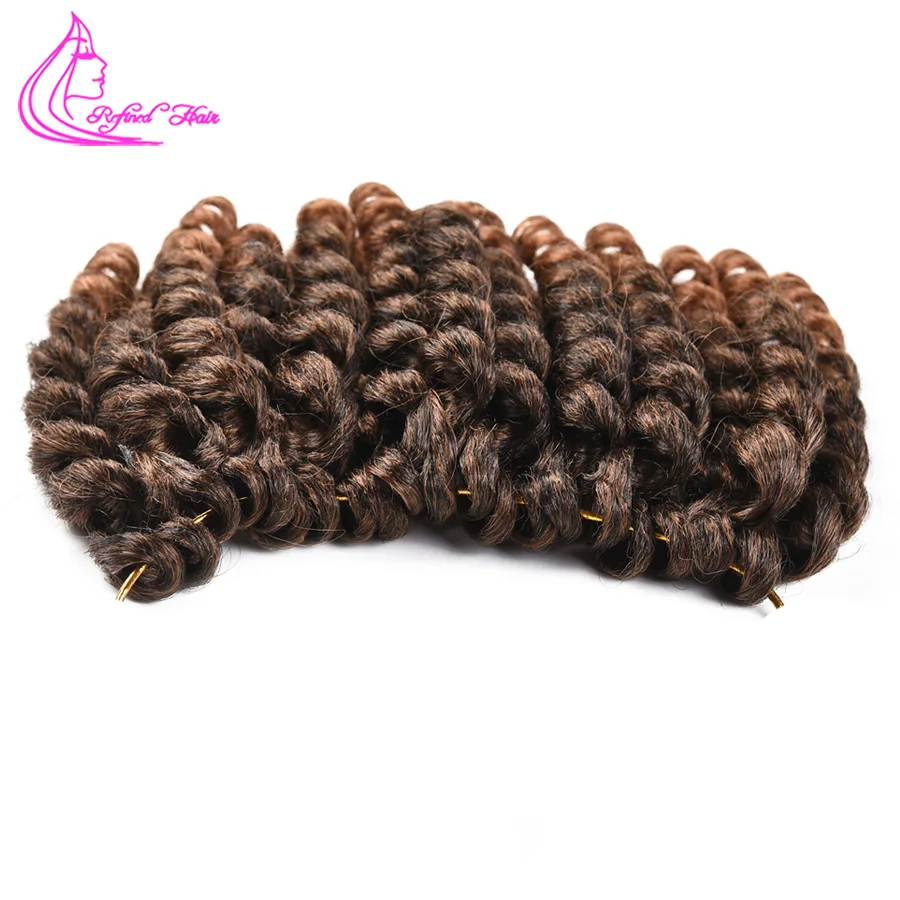Рафинированный 8 '✠ прядей jumpy Wand Curl ямайский отскок крючком оплетка для