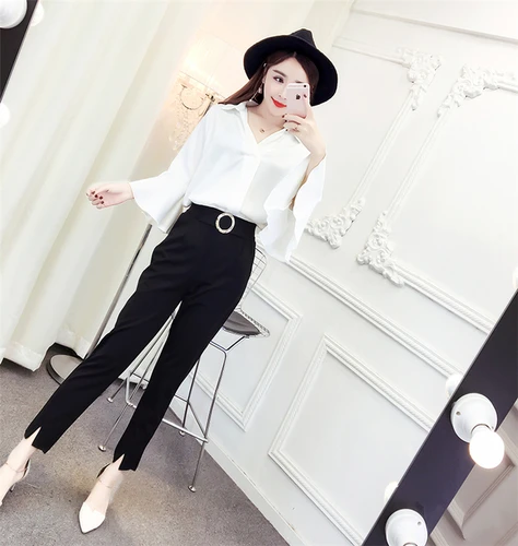 Женский элегантный комплект из 2 предметов повседневный двух с высокой талией и