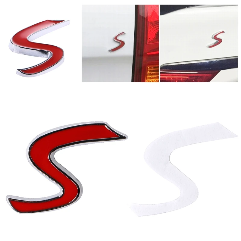 Хромированная Металлическая красная S-образная эмблема автомобиля значок