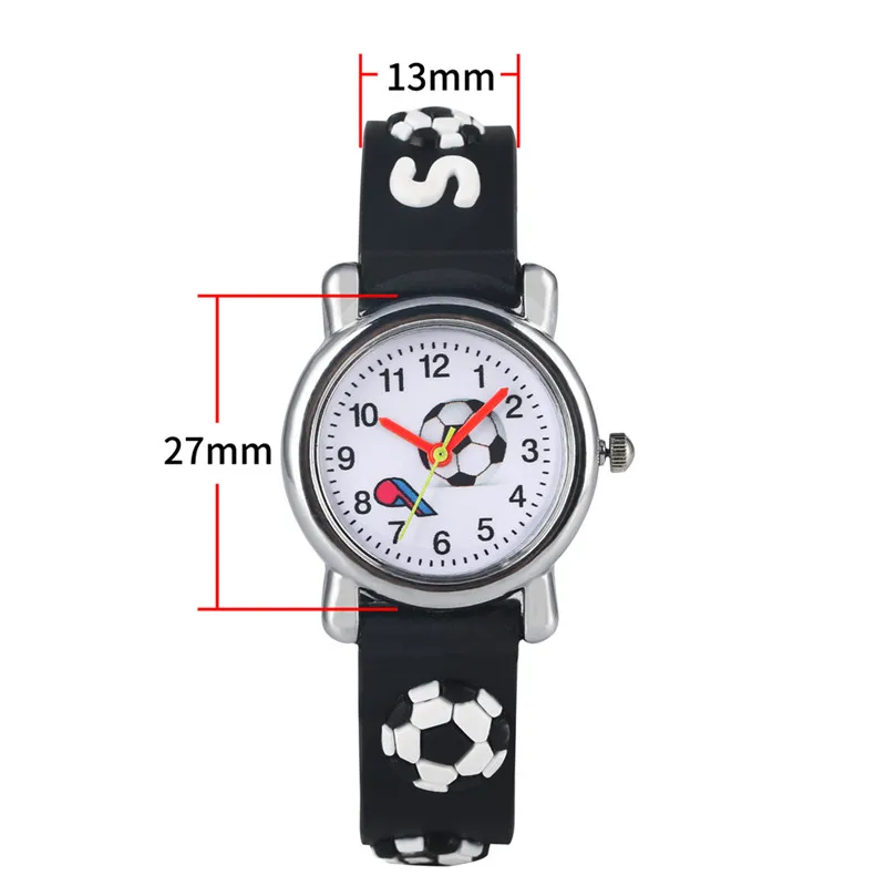 

2019 Children Watch Quartz Analog Silicone Band Blue Football Pattern Watch Small White Dial Boys Gift horloges mannen