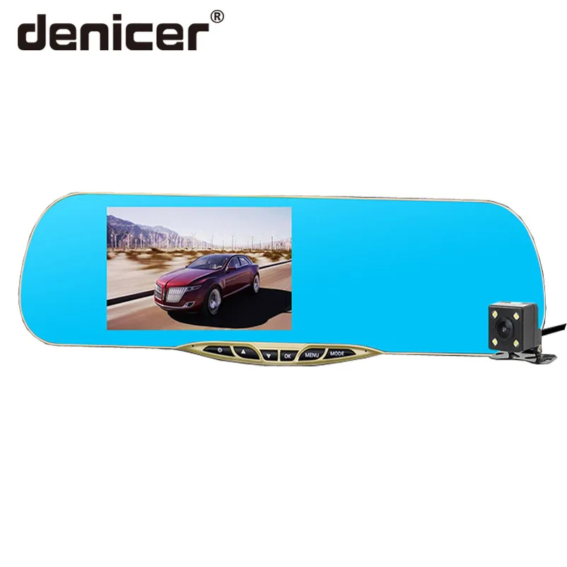 Denicer Full HD 1080P Автомобильный видеорегистратор 5 0 ''экран Cvr зеркало двойной