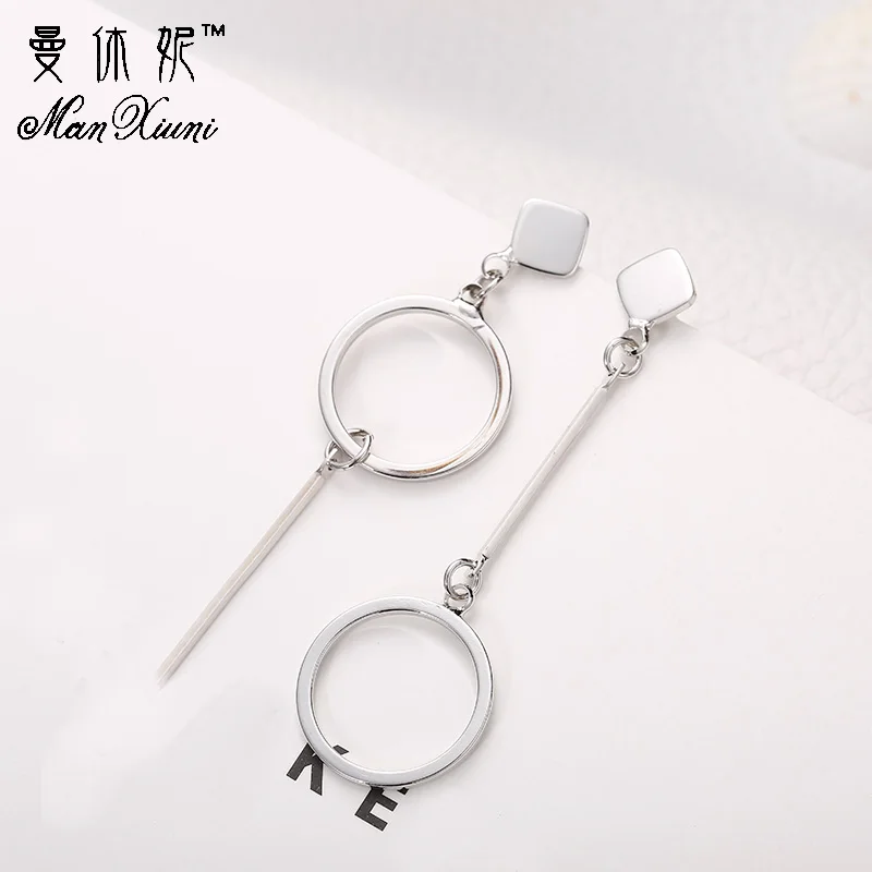 Серебряные позолоченные серьги круглой формы с длинной бахромой, антиаллергенные ювелирные изделия для женщин.