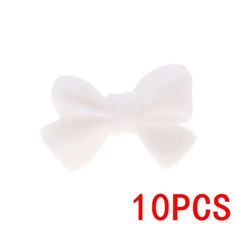 White01 10 шт., силиконовые бусины, пищевая бабочка, сделай сам, ремесла, Детские Прорезыватели, силиконовые бусины для прорезывания зубов, не содержит бисфенола, животные, силиконовые Грызуны - Цвет: White01