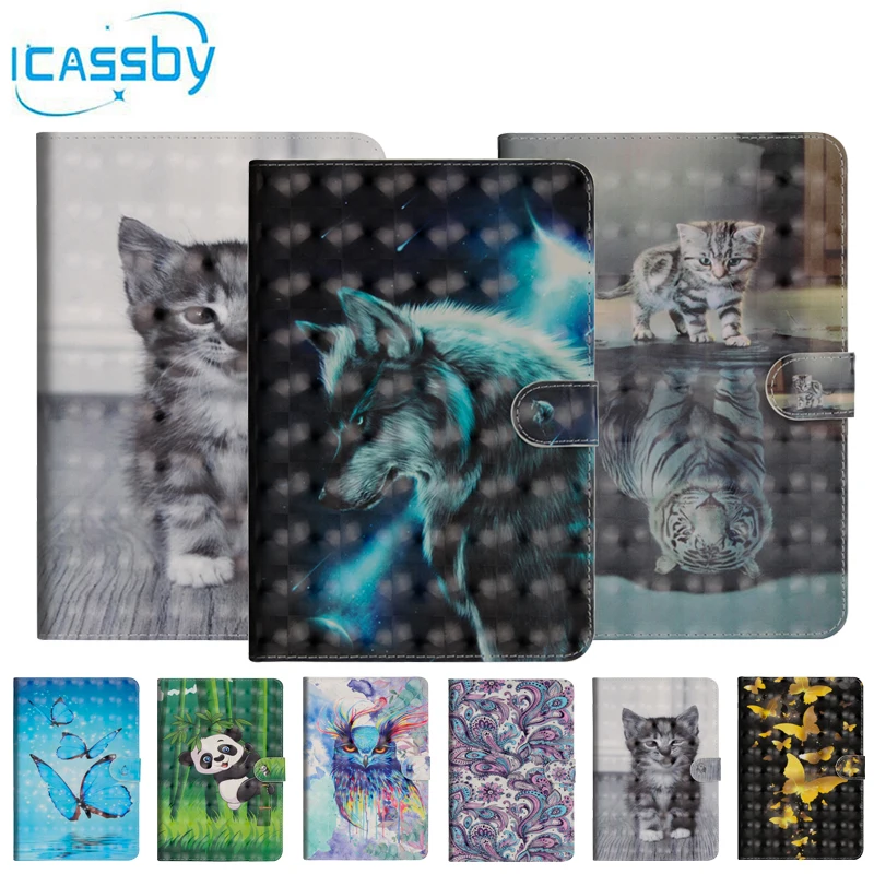 СПС Coque Samsung Galaxy Tab A 8 0 дюймов 2019 чехол милый кот кожаный книжка с отделением