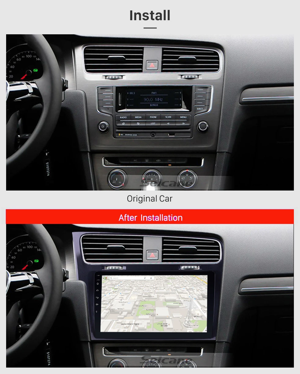 Seicane 10,1 дюймов Android 8,1 2Din автомобильный Радио gps Navi Стерео мультимедийный плеер для Фольксваген Гольф 7 2013 wifi