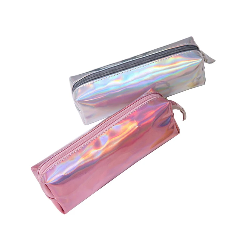 

Makeup Organizer Bag Functional Pouch Male And female Students Pencil Case Zipper Pouch Laser Small Cosmetic Bag Storage HZBG23