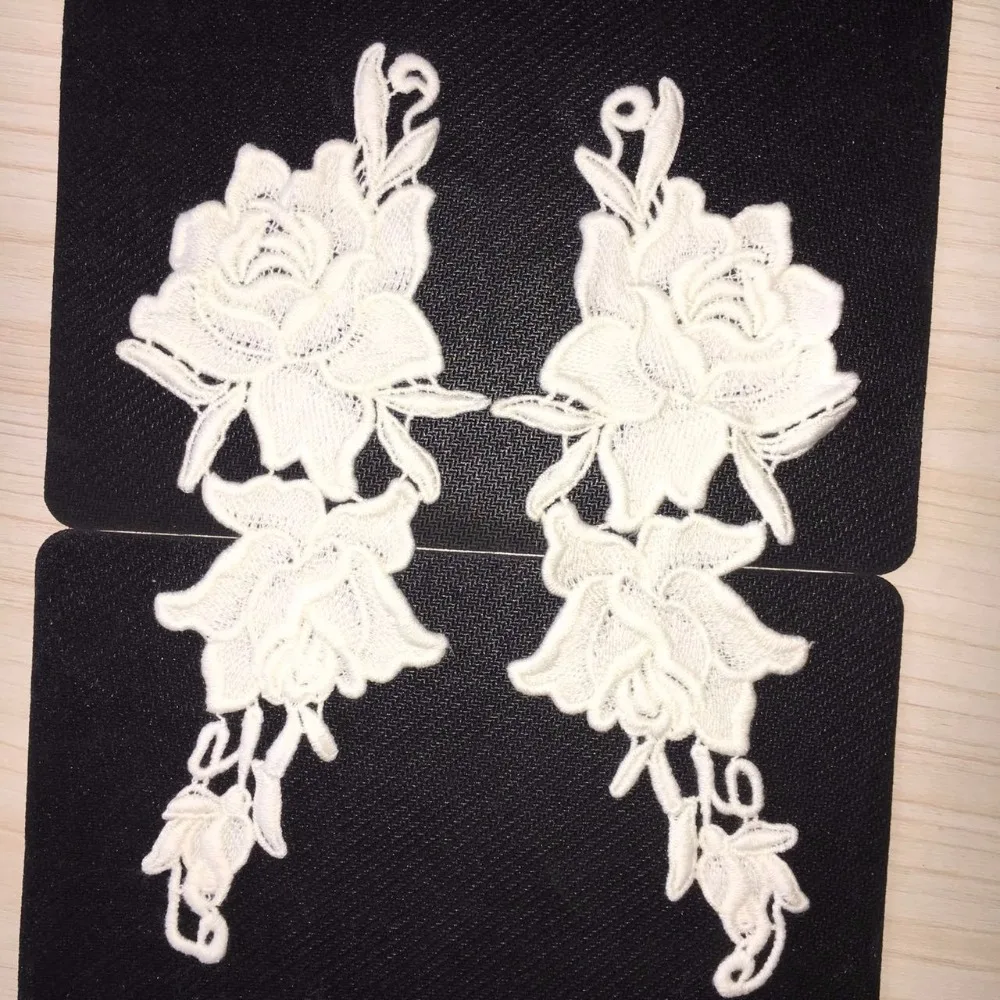 1 пара декоративный светильник из бежевого хлопка с аппликацией в виде Розы | Дом