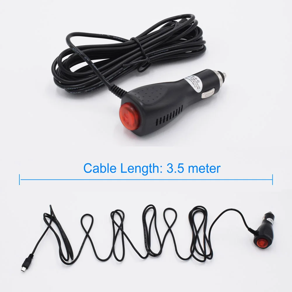 Изогнутое автомобильное зарядное устройство mini USB XCGaoon 5 В 2 а с переключателем для