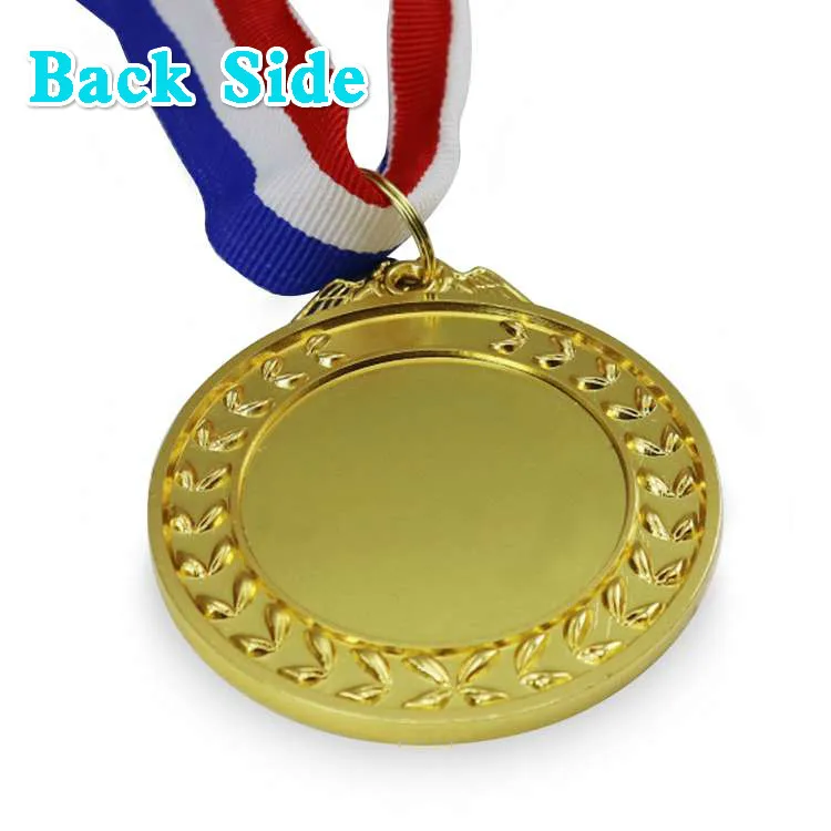 1PCS Blank Medals Lace Border Design Gold Color Medal Semi-custom Medal Can Laser Marking Your Logo or Paste Logo