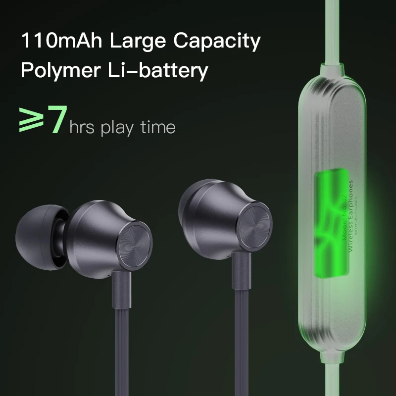 Whizzer J2 ожерелье Bluetooth наушники беспроводные наушники с микрофоном и встроенным управлением Молодежная версия ожерелье Bluetooth гарнитуры