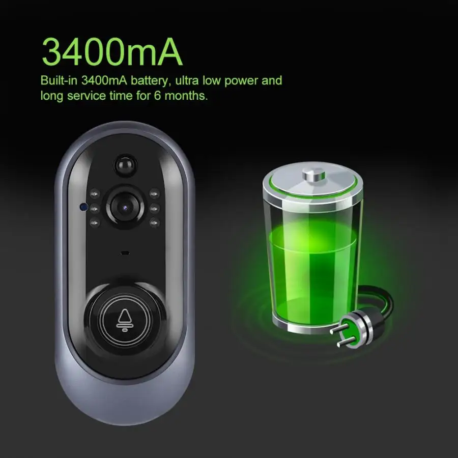 Беспроводной IP дверной звонок HD720P видео Wi Fi домофон умный ИК ночной