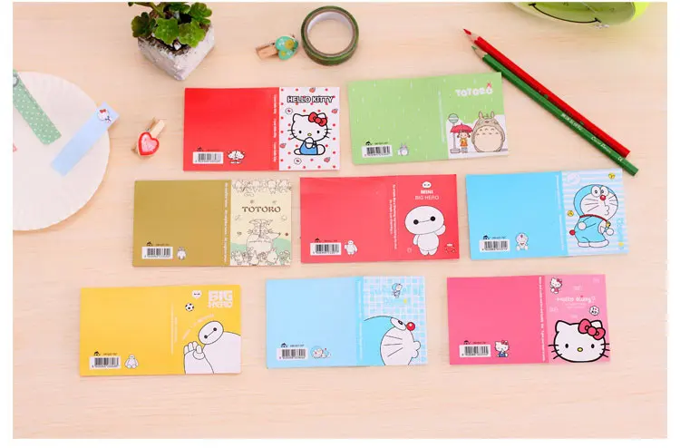 CXZY Totoro cat kitty Doraemon Baymax липкая записная книжка kawaii бумажная записная книжка наклейка для планировщика почтовый лист офисные канцелярские принадлежности 3B817