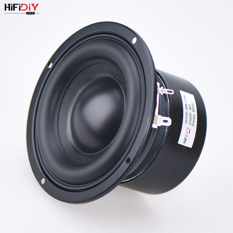 HIFIDIY аудио 4 5 дюймов 80 Вт круглый низкочастотный динамик высокой мощности бас для