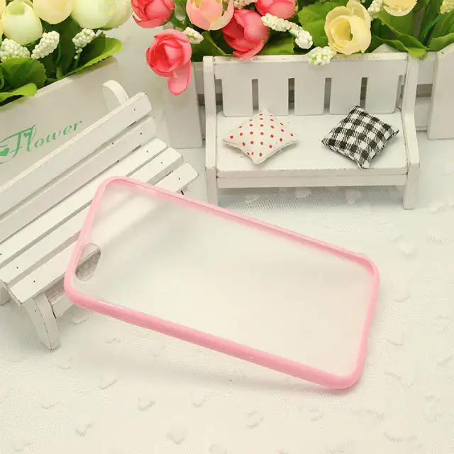 Fashion Slim Colorful TPU Frame Clear Case For iPhone 7 6S 8 X Transparent Matte Hard Phone Back Cover 6 Plus case |