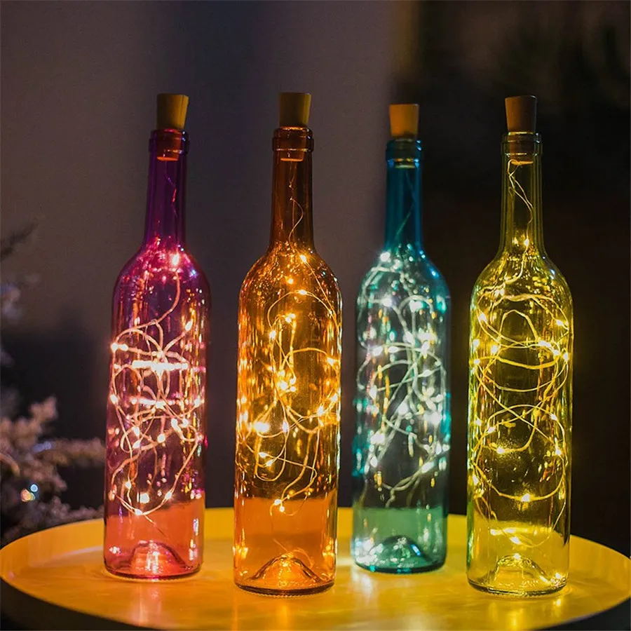 Thrisdar 2 м 20LED пробковая форма бутылки вина свет медная проволочная Гирлянда Свет DIY Бар Рождество Свадьба Вечеринка звездная звезда свет