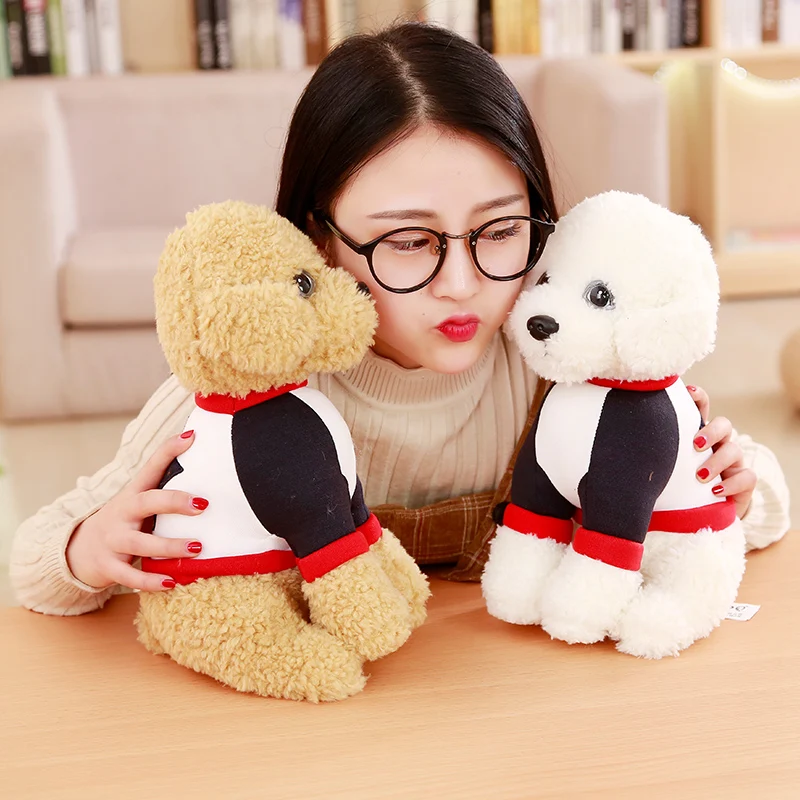 Candice guo! Милая плюшевая игрушка милая мультяшная собака шарф футболка бант Тедди