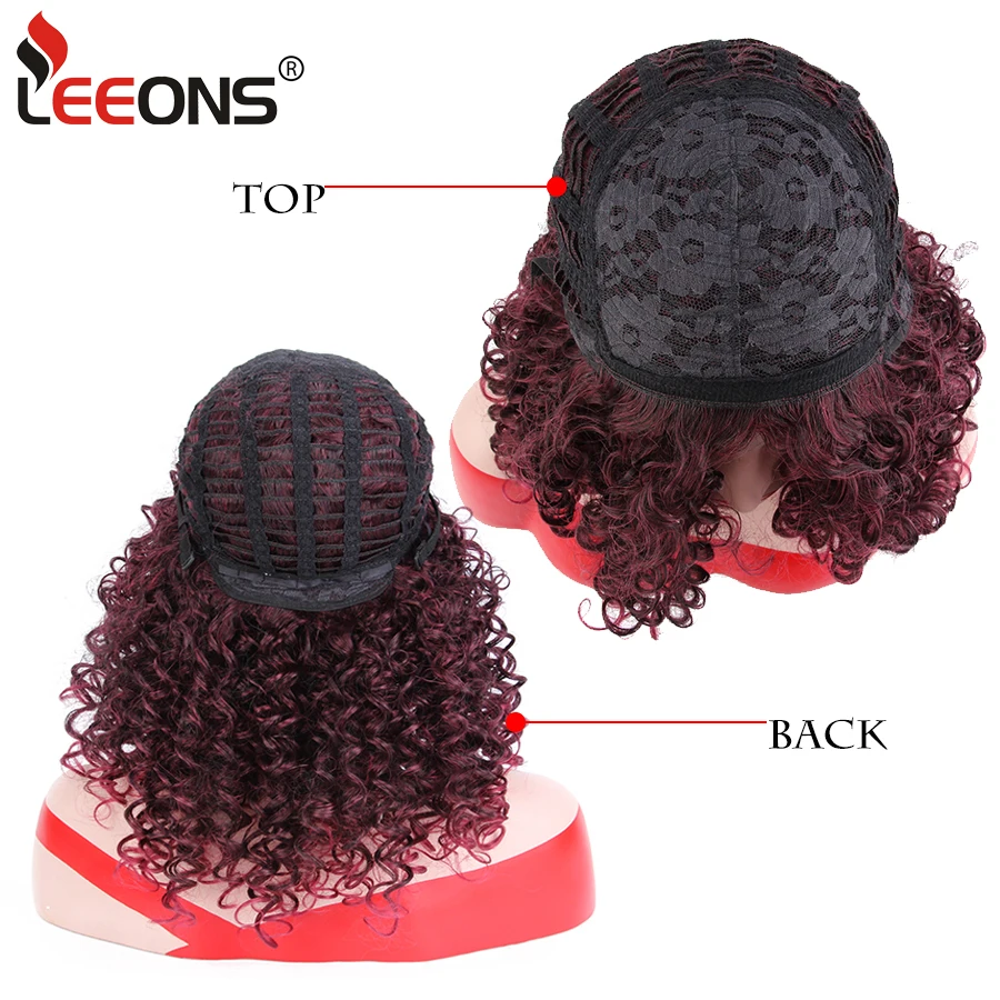 Leeons Long Bobo Kinky Curly Hair Wigs Natural Black Color Afro Wig Synthetic Jerry Styles 16 Inch 3 Colors | Шиньоны и парики
