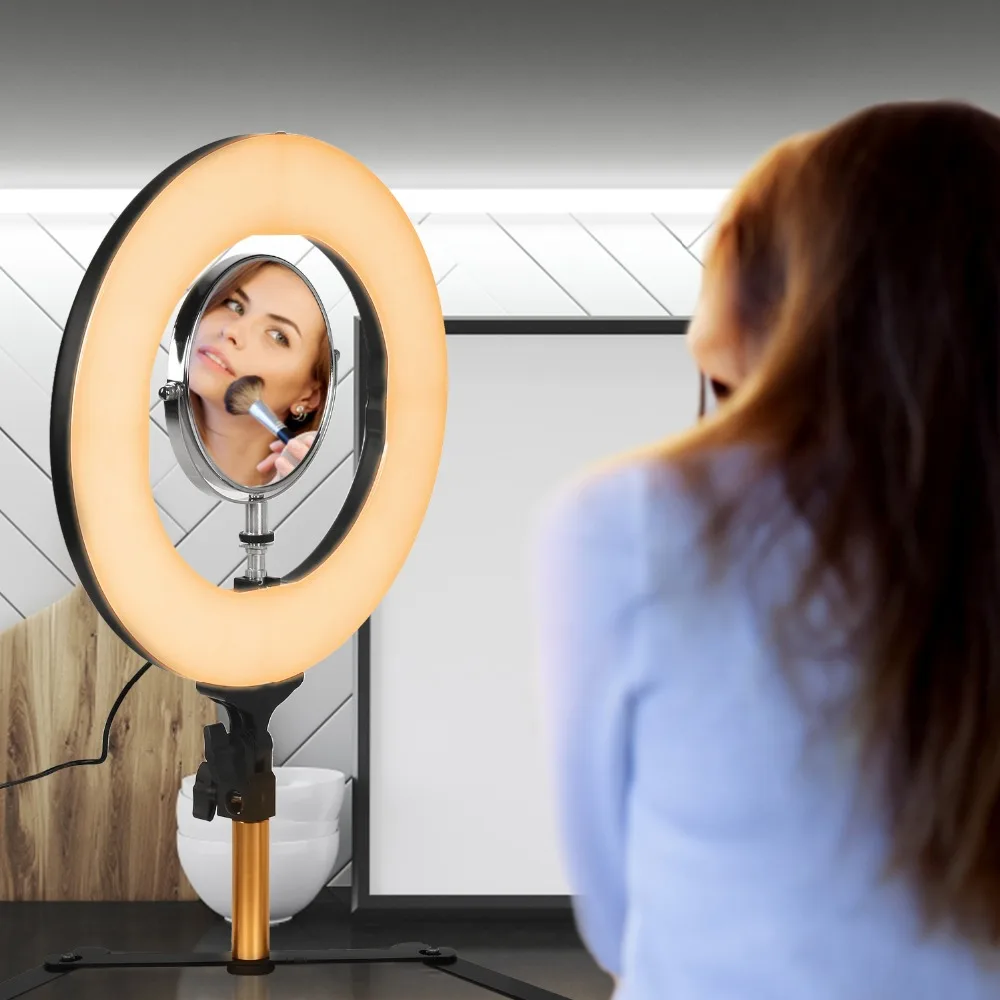 14 ''светодиодный светильник-кольцо с затемнением для камеры телефона фотостудии YouTube видео фотография лампа