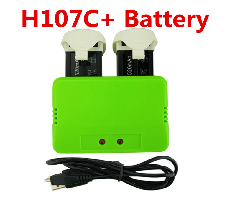 Аккумулятор и зарядное устройство USB 2 шт. для Hubsan X4 Plus H107C + обновленная деталь