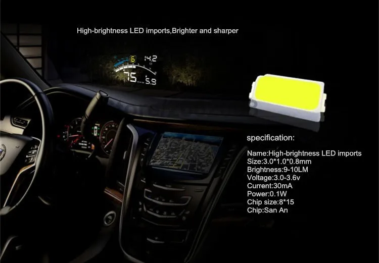 ActiSafety 4E OBDII автомобили hud Дисплей пленка 5," HUD лобовое стекло проектор OBD2 переключатель кабель Hud+ кронштейн