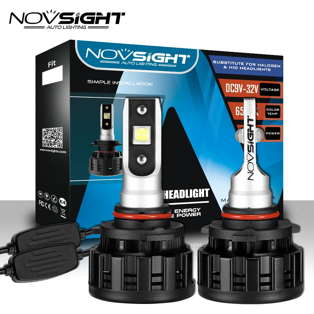 NOVSIGHT lampada led 9005 hb3 Высокая мощность Автомобильные светодиодные фары без ошибок 60