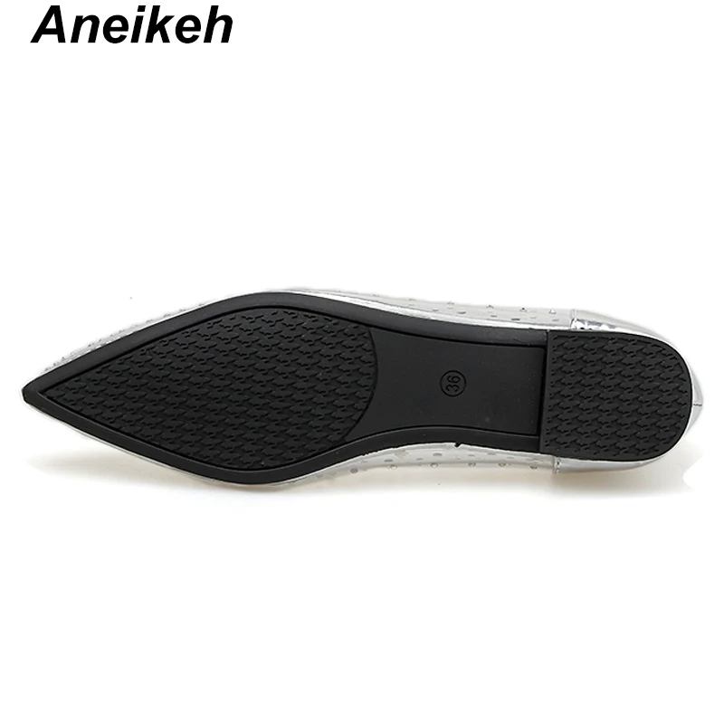Aneikeh/ г.; выразительные Модные прозрачные женские босоножки из пвх; туфли-лодочки на высоком каблуке; туфли-лодочки с острым носком; слипоны; Размеры 35-40