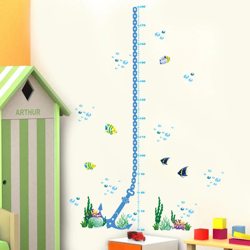 Немо подводная Рыбка пузырьковая карта для роста настенные наклейки детской