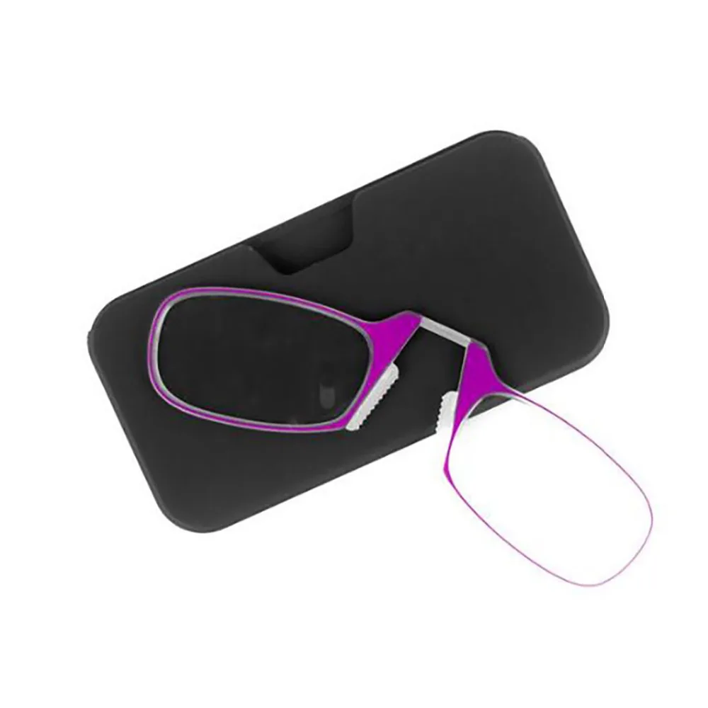 Мини зажим для носа тонкие портативные очки чтения SOS с подставкой телефона чехол