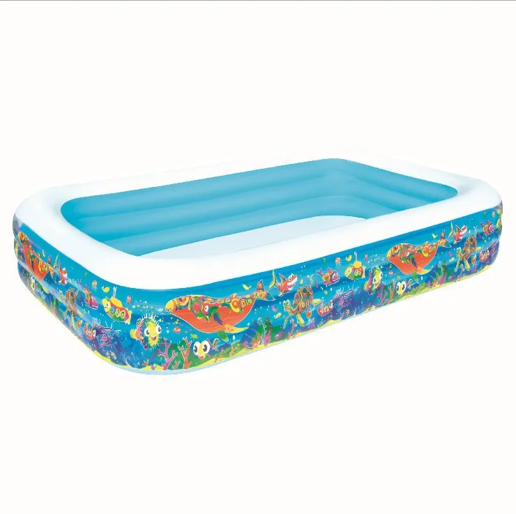 54121 Bestway 305x183x56cm Play Pool For Kids Rectangular 3-Ring Inflatable 1161 L Bath 10'x72&quotx22&quot Ball Baby | Спорт и