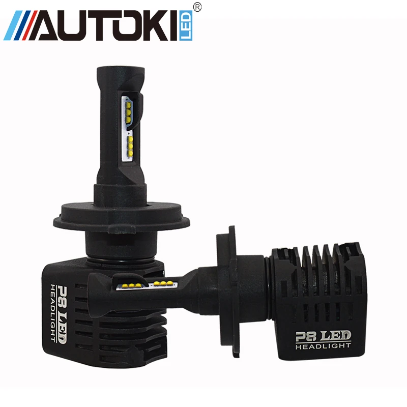 Autoki P8 комплект светодиодных автомобильных фар чипы MZ H4 H7 H8/H9/H11 9005 HB3 9006 HB4 H13 9007 D1 5202